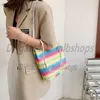 Axelväskor Luxurys Designers Högkvalitativa Mode Kvinnor Crossbody Handväskor Plånböcker Lady Clutch Rainbow Cloth Shopping Bag Purse 2021 Totes Cross Body Handväska