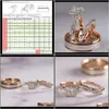 Rings Jewelry 925 Sterling Sier&Rose Gold Fill Princess Cut White Topaz Cz Diamond Women Wedding Band Ring Gift Wjl1125 Hq