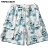 Short pour hommes Streetwear Summer Hip Hop Oversize Bears Imprimer Poches Soft Polyester Harajuku Sweatpant Cordons Casual Shorts 210714