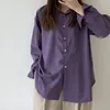 Office Lady Lâche Chemises Femmes Violet Blouse À Manches Longues Tops Printemps Automne Mode Coréenne Vêtements Élégant femme Blusas 12279 210417