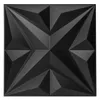 Art3d 50x50cm Panel ścienny 3D Star Textured Black Dźwiękoszczelne do wystroju wnętrz mieszkalnych i handlowych (opakowanie 12 płytek)