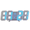 Timers Modern Digital 3D LED Wall Clock Alarm Snooze 12/24H Display USB Charging VJ-Drop