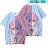 Japan Anime Re Nul 3D T-shirt Vrouwen Mannen Kara Hajimeru Isekai Seikatsu Ram Rem Emilia Korte Mouw Grappige T-shirt cosplay Costume255H