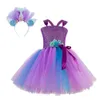 Mermaid children's sets dress big shell mesh color matching puffy skirt