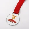 Personliga Förgyllda Medaljer Favor Sublimation Halm Mönster Design Medalj Marathon Priser med snodd