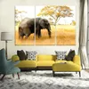 3 Panel Afrikanische Grasland Elefanten Wand Kunst Leinwand Malerei Für Wohnzimmer Home Decor Poster Drucken Bild Cuadros Decorativos6480709