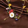 Mode Plant Emaille Daisy Bloem Ketting Vrouwen Bruiloft Sieraden Dier Hanger Gouden Kleur Ketting Collar Gift