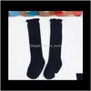 Socken Kleidung Baby Mutterschaft Drop Lieferung 2021 Prinzessin Mädchen Kinder Kleinkind Geborene Kleidung Feste Beiläufige Knie Strumpfhosen Baumwolle Atmungsaktive Baby sum