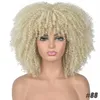 Pink Synthetic Hair Perücken 40 cm 16 Zoll Afro Kinky Curly Perücken aussehen echt für weiße schwarze Frauen ZHS23684 in 12 Farben7582229