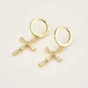 Andywen 925 Sterling Silver Gold Clear Zircon Cross Drop Earring France Luxury Crystal Trapezoidal Ashlar Clips Pendiente 2106248102726