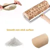 Jul Embossing Rolling Pin Baking Cookies Nudel Biscuit Fondant Cake Dough Graverad Roller Reindeer Snowflake 211008