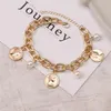 Link Chain Lovr 2022 Fashion Gold Silver Color Armband för kvinnor Multilayer Pearl Portrait Charm Bangle Bohemian smycken