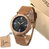 Polshorloges Bobo Bird Wood Watch Women Quartz Men Echte lederen band Drop BO286016257