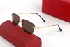 Retro Randloze Zonnebril Dames Mode Heren Sport Metaallegering Frame Zwart Bruin Clear Lens Voor Vrouwelijke Mannelijke Brillen Oculos de sol 306D