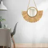 Mirrors Circle Wall Mirror Woven 40cm Hanging Art Straw For Makeup