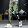 الرجال السراويل القطن رقيقة البضائع الرجال sweatpants عارضة بنطلون الكاحل ربط فضفاض 3d جيب مرونة الخصر الركض أسلوب سفاري