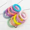 10Pcs Women Matt Big Telephone Wire Rubber Bands Stretchy Deep Colors Spiral Coil Ropes Solid Hair Ties accessories