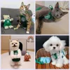 Pet Cosplay Coffee Shop Assistant Costume Fancy Dress Scraf For Cat Clothing Bandana Halloween Costumes