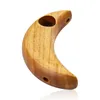 Mini Forme De Lune Tuyaux En Bois Naturel Herbe Sèche Tabac Filtre Portable Pipe À Main Conception Innovante Fumer À La Main De Haute Qualité Porte-Bois DHL Gratuit