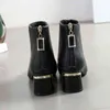 Leather Footwear 2020 New Arrival Ankle Boots Rubber Riding Feminine Shoes Woman High Heels Booties Women Shoes Plus Size 35-43 Y1105