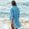 Cobertura de praia Aida de Praia Vestido Plus Size Swimwear Kaftan Bikini Cover Banheira Terno S Túnica # Q873 210420