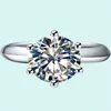 Solid 14k White Gold Au585 1.5ct Moissanite Diamond Engagement Ring Uitstekende kwaliteit blijvend voor altijd