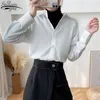 Autumn Long Sleeve Shirt Women Korean Fashion Clothing Office Lady Loose White POLO Collar Tops Blusas 11966 210508