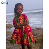 QunQ Girls African Style Robe Summer Print Robes pour enfants pour 7 8 9 10 11 12 ans Girl Col O-Cou Teens Enfants Vêtements Princesse Q0716