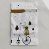 Julklapp Candy Cookies Drawstring Plastpåse Xmas Tree Elk Party Presents Pouch Hem Förpackning Mat Inredning Havsvikt PaA9853