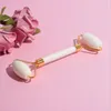 3 stks / doos wit jade roller massager voor gezicht lift op natuurlijke steen Gua Sha scrpaer set gezicht afslanken kin huidverzorging schoonheid tool