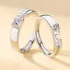 Bagues de mariage couple ensemble assorti coeur carré promesse amour bague H8WF