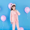 Büyük Kız Giymek Sonbahar Kış Uzun Kollu Sıcak Flanel Pijama Set Sevimli Baskı Pijama Saç Band Noel Hediyesi Gönderen 211130