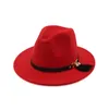 Chapeau en feutre unisexe à la mode classique, casquette melon en laine, Cloche Cowboy Fedora à bord, Sombrero HF114 large Delm22