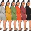 Women Dress Two Piece Outfits Tracksuit Long Sleeve Crop Top and Biker Shorts Sweat Suits Fall Clothes Matching Sets Motorcycle sportwear