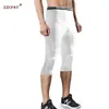 Heren Safety Anti-Collision Pants Basketbal Training 3/4 Panty Leggings met Knie Pads Protector Sportcompressie Broek