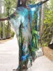 Szyfonowa Long Beach Cover Up Kobiety Sukienki Robe De Plage Vestidos Playa Bikini Cover Pareos Mujer Beachwear # Q1041 210420