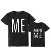 Interessante Patroon T-shirt voor Vader Son Clakene Dad Kid Mini Me Little Big Man Summer Tops Family Matching Outfits 210417