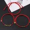 Bracelets porte-bonheur tibétain cuivre perle Bracelet pour femmes chaîne de corde réglable hommes rouge chaîne tressée Boho Vintage bijoux cadeau