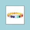 Perlé, Brins Bracelets Bijoux Sept Chakra Tête De Bouddha Guérison Pierres Précieuses Antique Sier Aessory Reiki Stretch Yoga Bracelet Pour Cadeau Dr