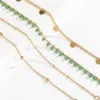 4pcs / set bohemia enkla kristall handgjorda koppar pärlor tunna kedjan armband hand kpop mode bangles armband för kvinnor par