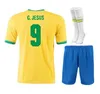 Kits Brasi G Jesus Coutinho Soccer Jersey 2021 Camiseta de Futebol Brasile Firmino Neres 20 21 Kit Kit per bambini con camicia da calcio
