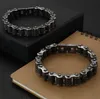 11/13 MM Heavy Vintage Tennis Brush Noir Biker Bracelets Bijoux Punk Hommes Femmes En Acier Inoxydable Moto Vélo Chaîne Bracelet 17-25 cm