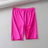 Roze Zwart Reflecterende Shorts Womens Elastische Hoge Taille Zomer Streetwear Sweatpants Jogger Punk Biker 210521