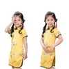 아기 소녀 드레스 꽃 중국어 봄 축제 아이들 전통 qipao 드레스 어린이 cheongsam 소녀 옷 Vestidos 톱 210413
