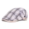 Good Quality Summer Fashion Cotton Plaid Newsboy Cap Casual Flat Driving Golf Cabbie Caps Casual Ivy Hat for Women Men Unisex253b