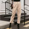 Casual crimping women corduroy Bottoms little flexible female autumn pencil pants Middle waist ladies trousers 210414