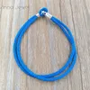 High quality Fine Jewelry 100% genuine Fabric Cord Bracelet Turquoise Mix size 925 Silver Bead Fits Pandora Charms Bracelet DIY Marking  for women men gifts 590749CTQ-S