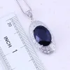 Örhängen Halsband Incredible Deep Blue Crystal White Zircon Silver Färg Smycken Satser för Kvinnor Party Trend Fashion C0054