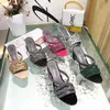 New Arrival feminino chinelo sandália sapatos gina senhoras sapatos de salto alto sandália com diamante couro genuíno de alta qualidade!