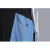 [EAM] Dames Blauw Spliced ​​Denim Pocket Casual Jurk Hooded Korte Mouw Losse Fit Mode Lente Zomer 1DD7381 210512
